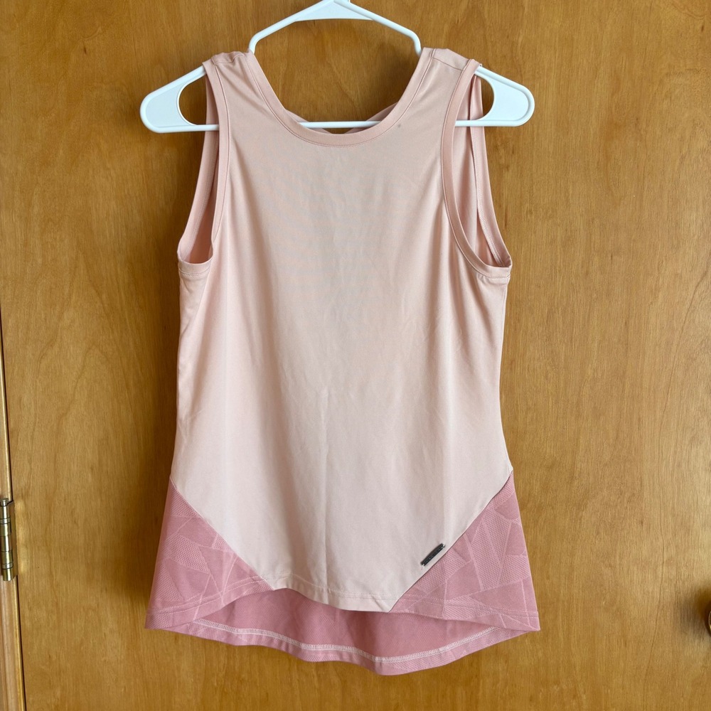 Pearl Izumi Tank Top Women Medium Pink Strappy‎ Back Mesh Activewear Zipper